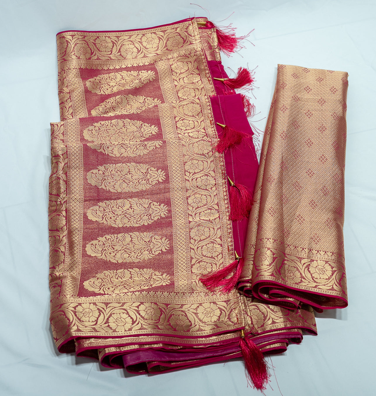 Georgette Hot-Pink Saree