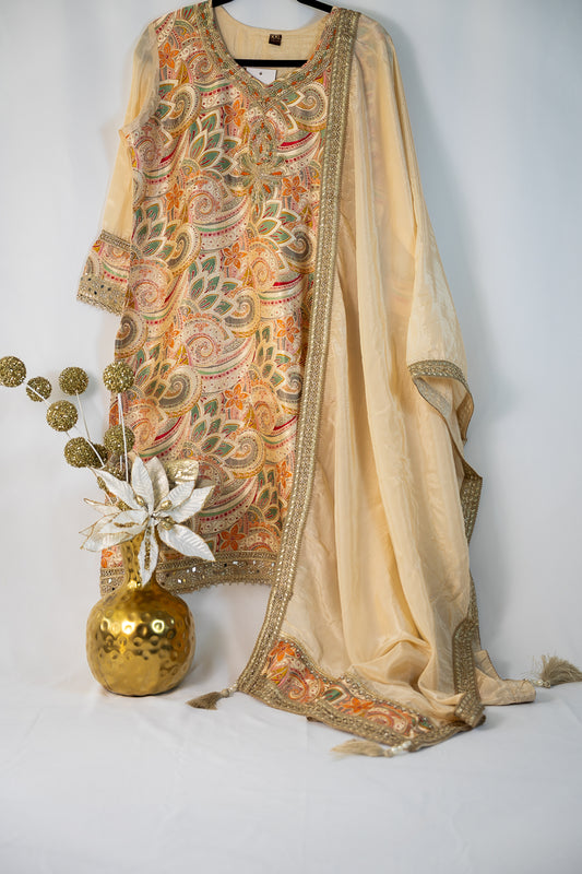 Elegant Floral 3-piece set Salwar kameez