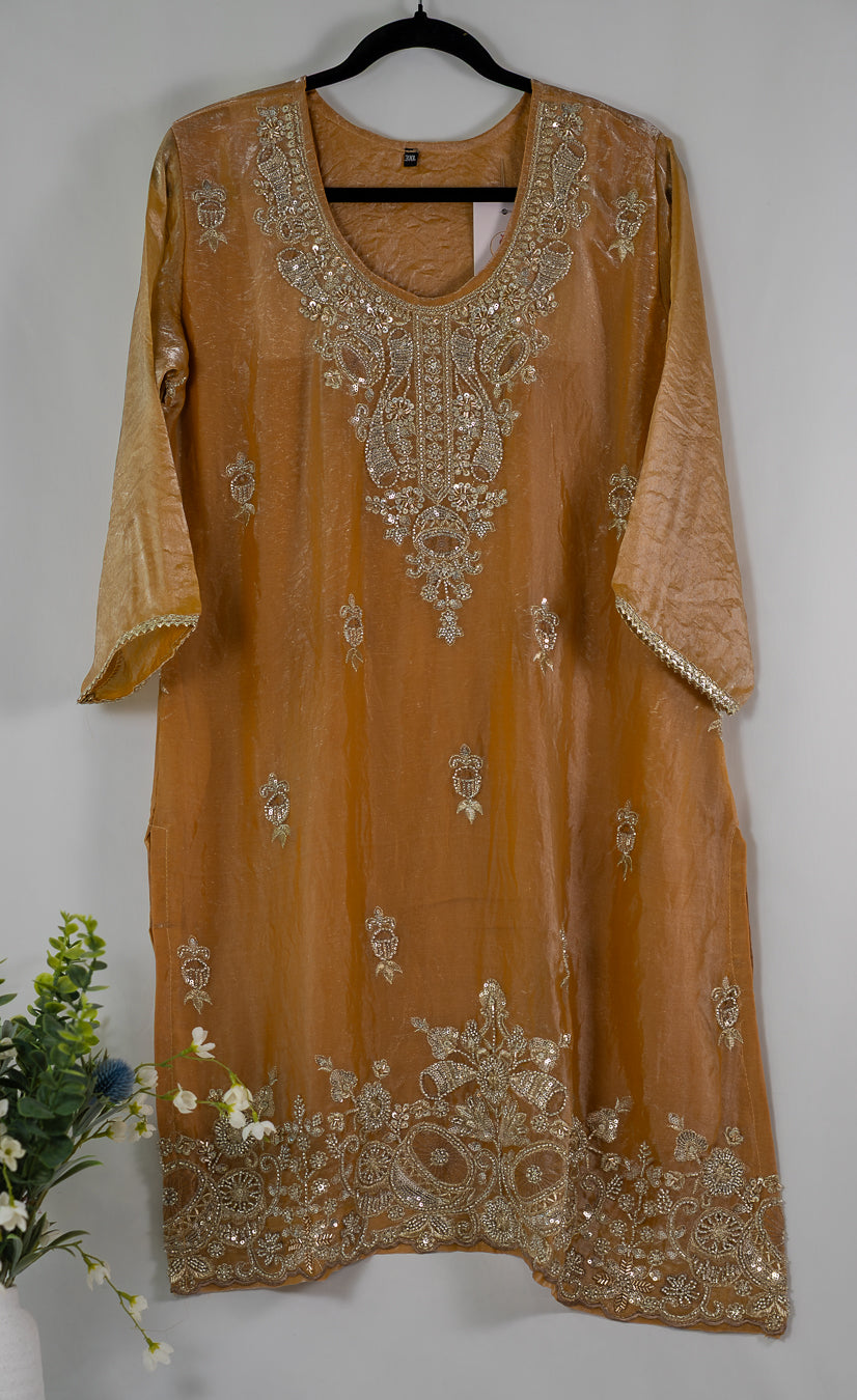 Golden Tissue Zardozi Embroidered 3-Piece Suit Set